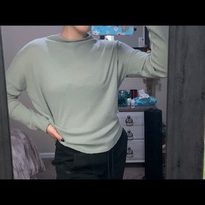 Light Green Loose Turtleneck